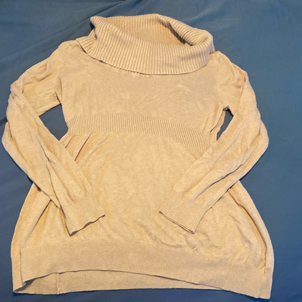 Liz Lange Tan Maternity Cowl neck Sweater - size XXL
